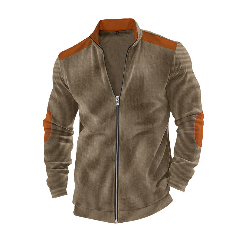 Veste de sport pour homme avec fermeture éclair et détails en simili cuir Chic und Stil