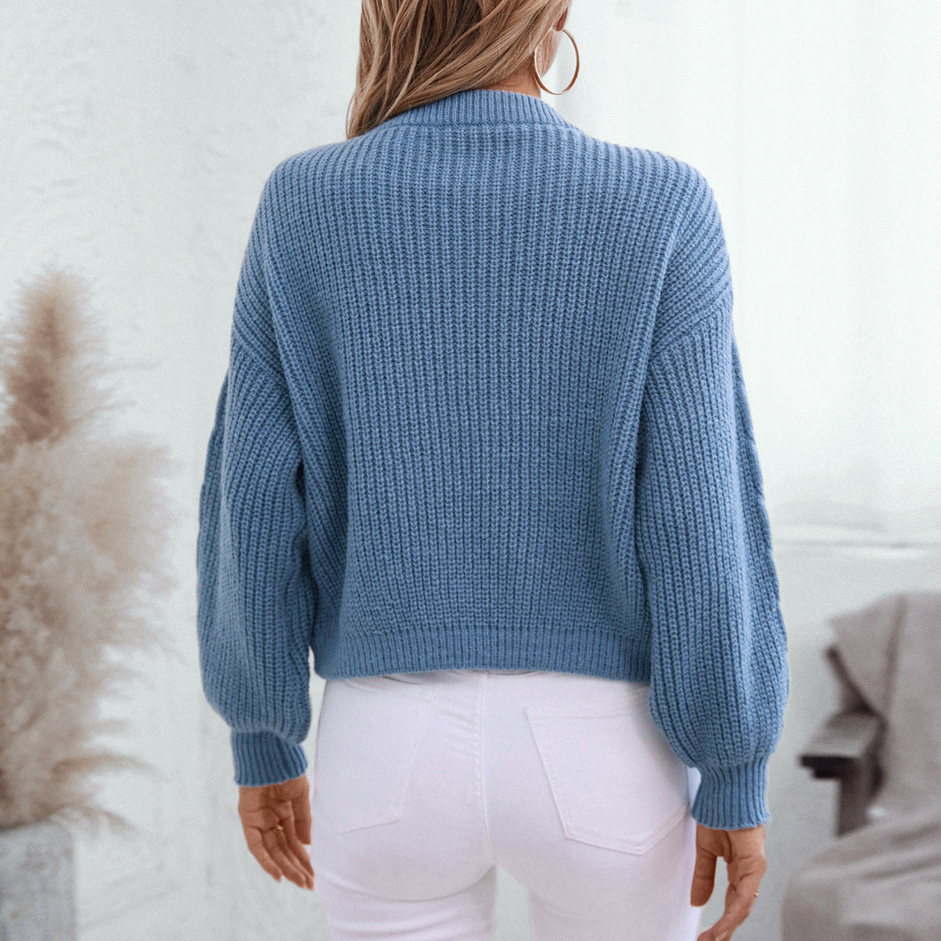 Veste tricot femme avec des manches volumineuses et des liens décoratifs Chic und Stil
