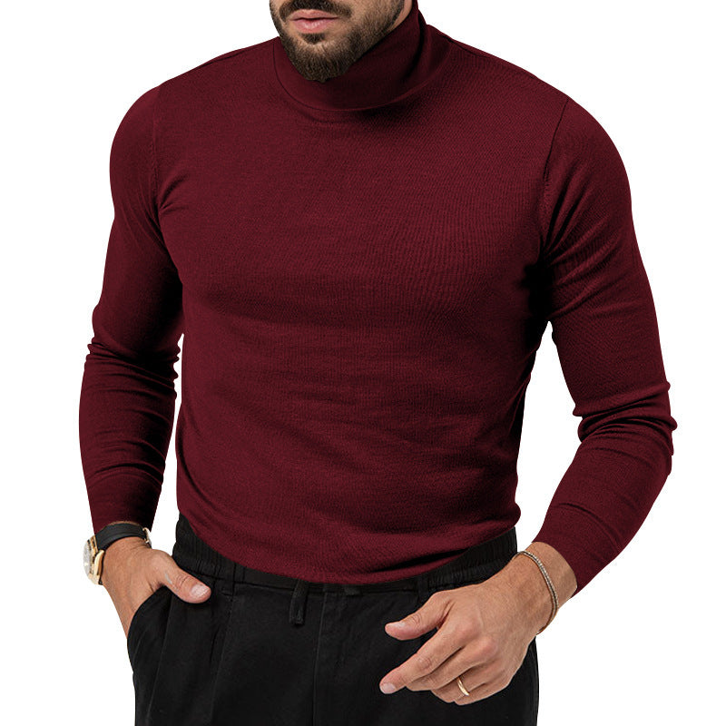 Pull-over élégant pour hommes avec col roulé en matériau doux Chic und Stil