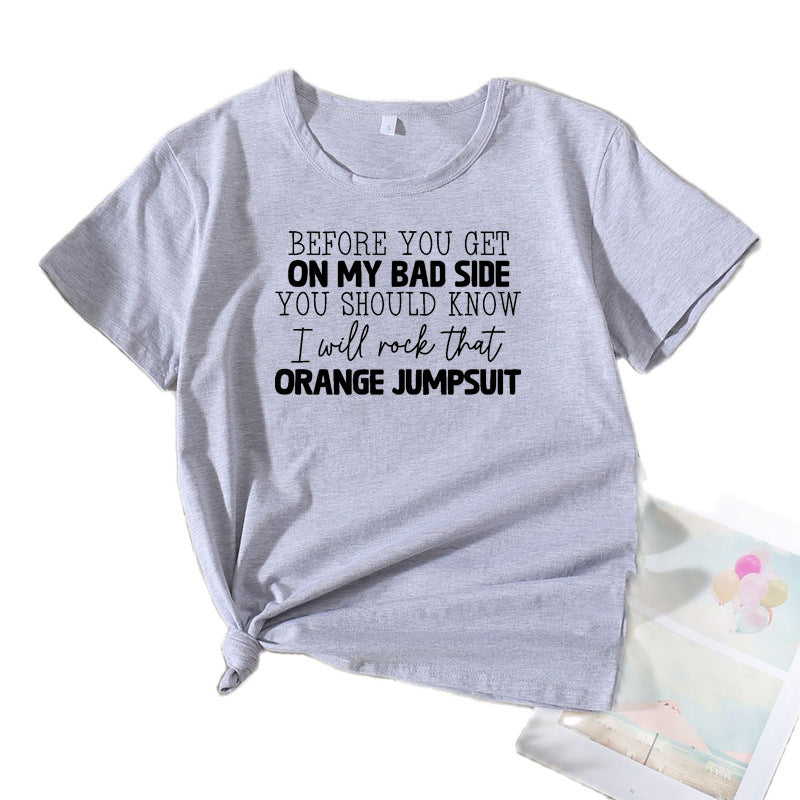 Damen Kurzarm-T-Shirt mit skurriler Grafik Chic und Stil