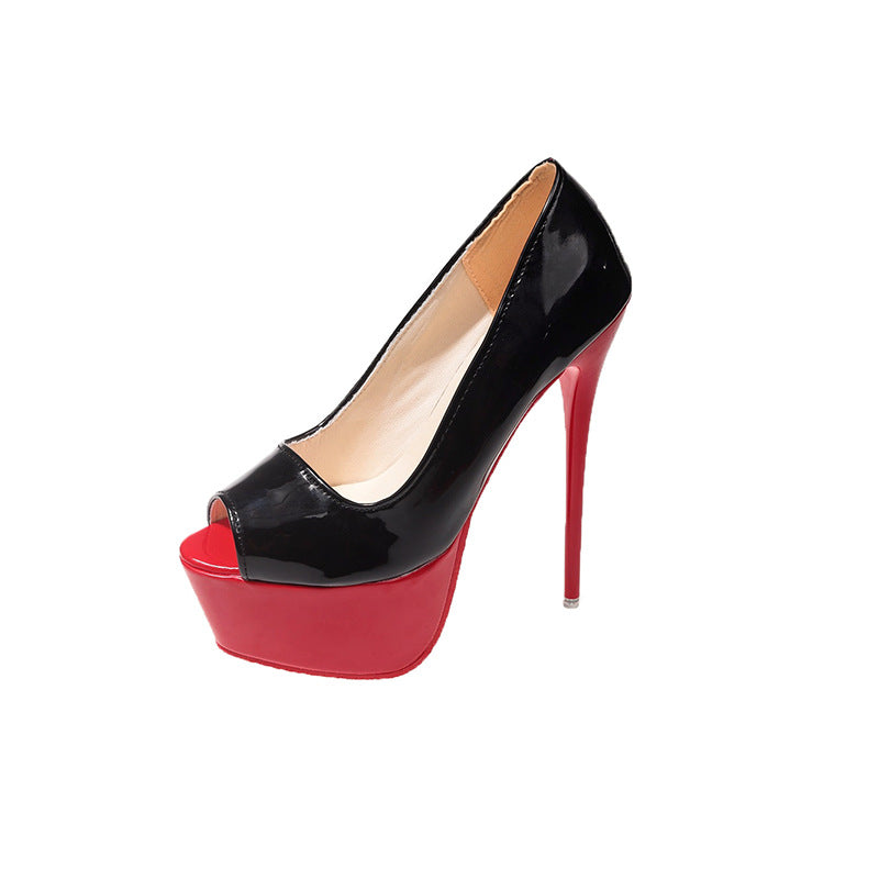 Ladies Peep Toe High Heels with Platform and High Stiletto Heel Chic and Style