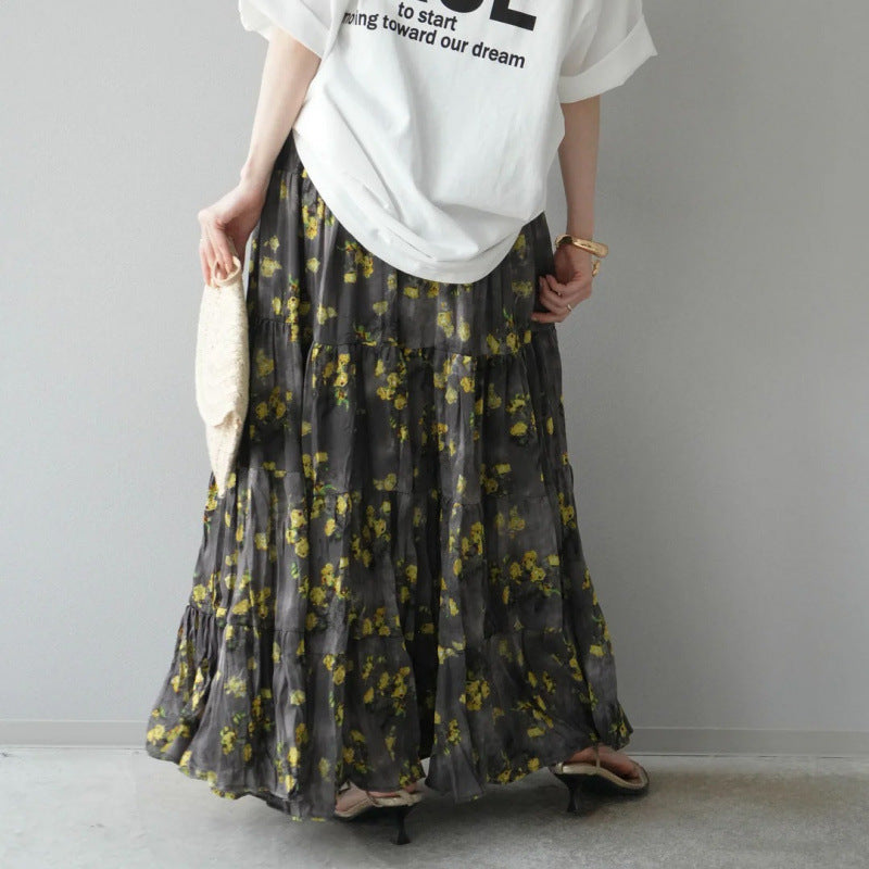 Femmes Jupes Maxi Fleur Chic und Stil