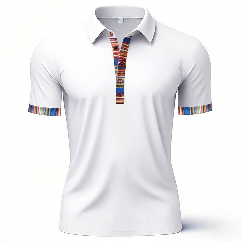 Hommes Polo-Shirt avec col coloré et aspect structuré Chic und Stil