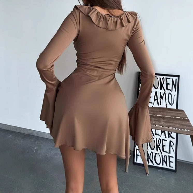 Robe Off-Shoulder pour femmes avec détails en volants et manches larges Chic und Stil