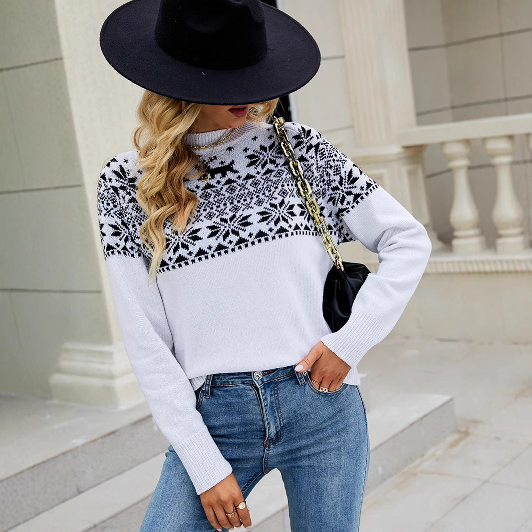 Pull en tricot pour femmes avec motif norvégien festif Chic und Stil
