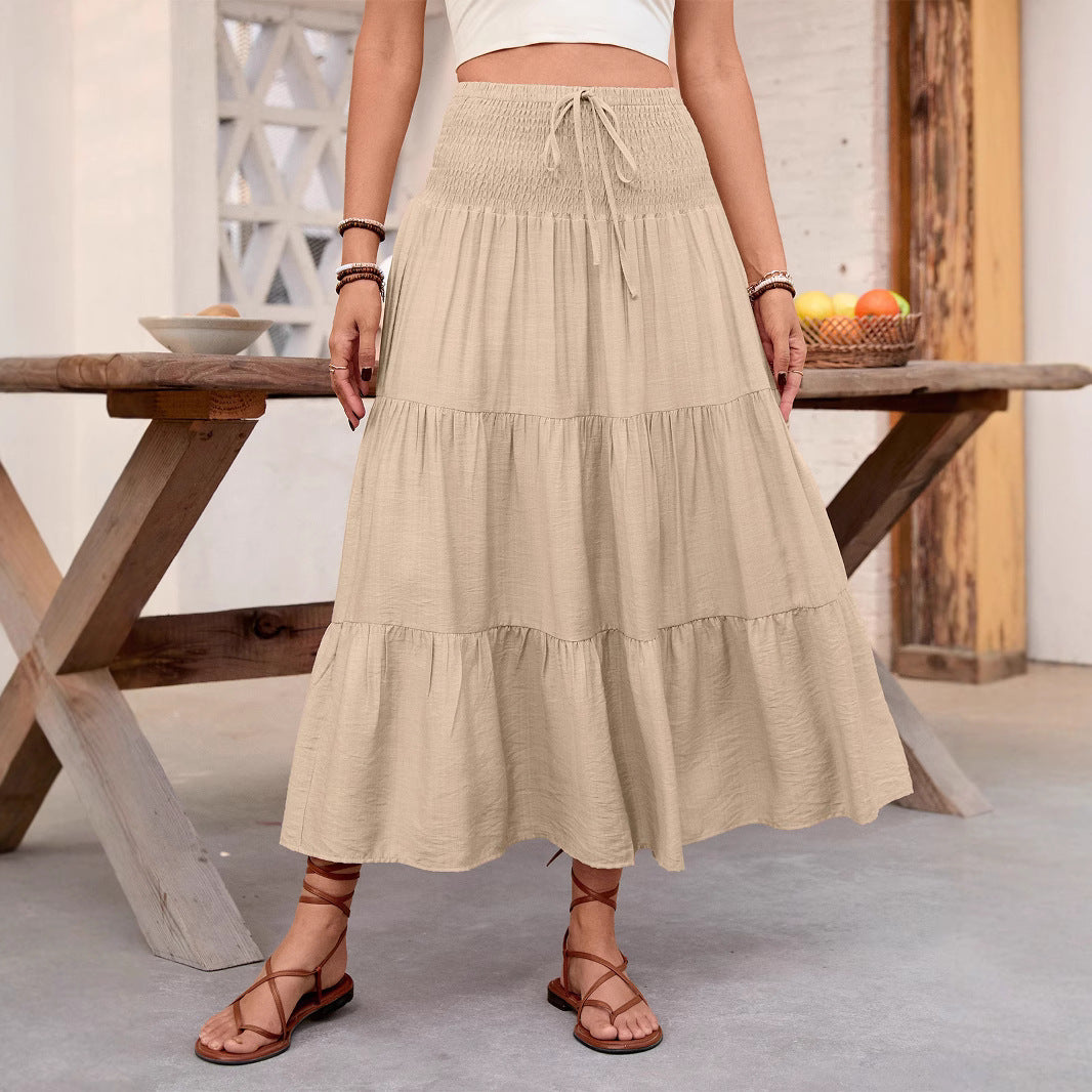 Jupe maxi à volants pour femmes avec cordon réglable Chic und Stil