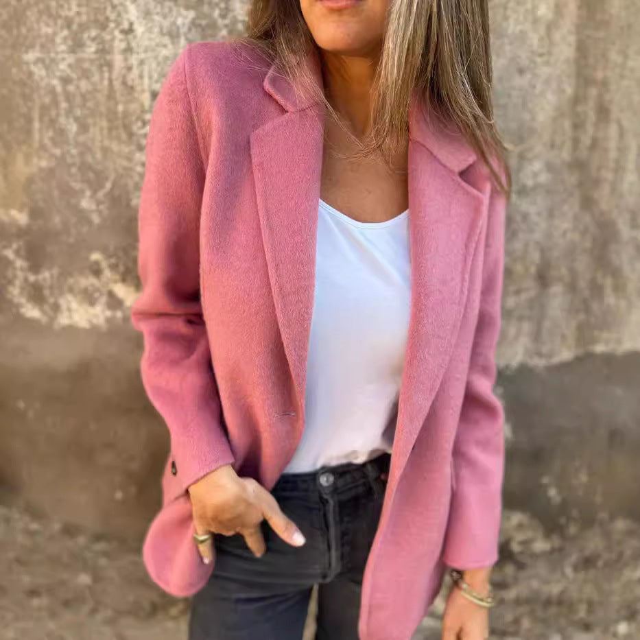 Blazer en boucle élégant pour femmes avec coupe décontractée Chic und Stil