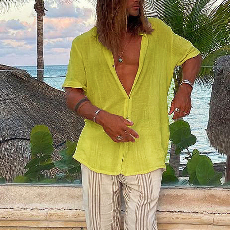 Chemise légère d'été pour hommes à manches courtes Chic und Stil