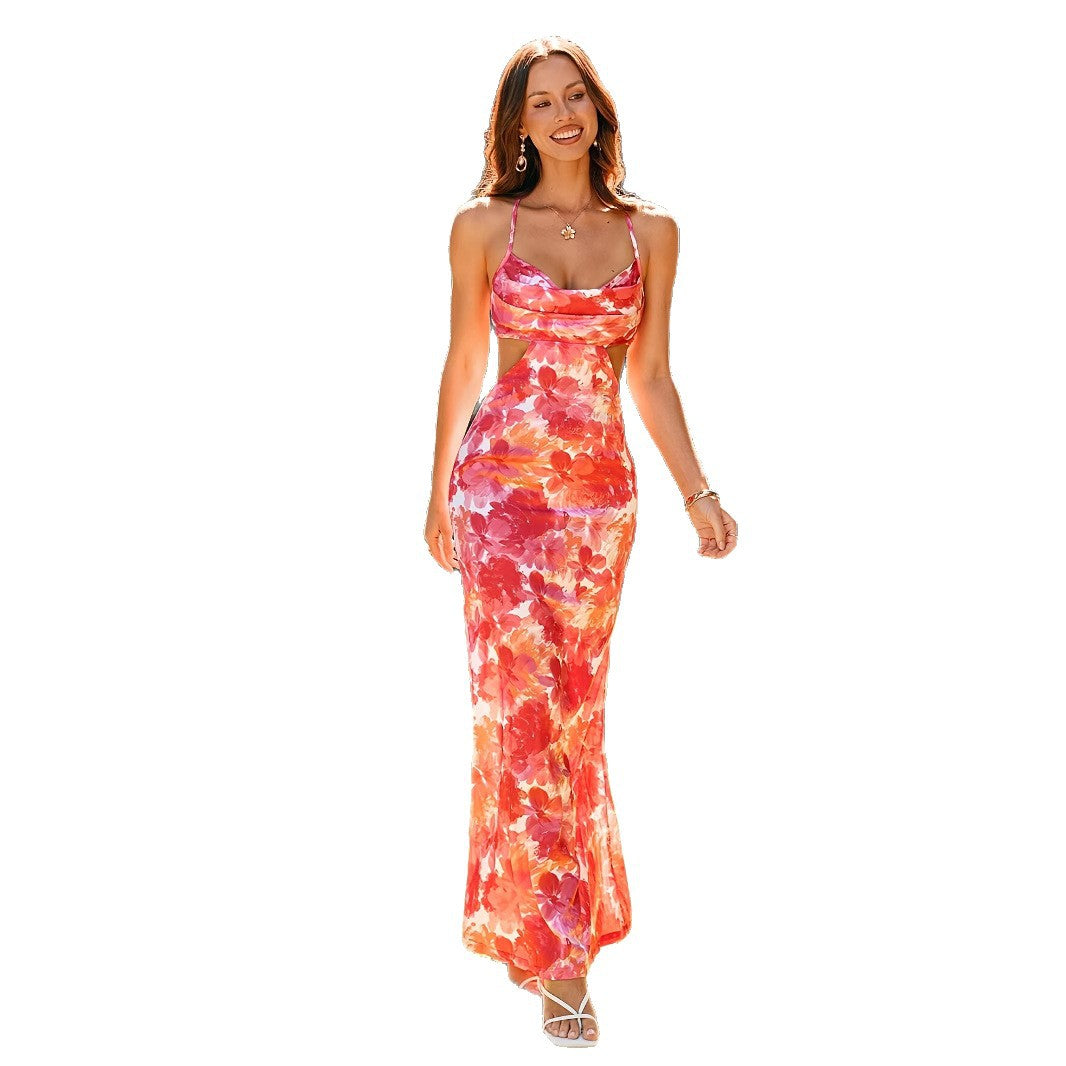 Dames Robe d'été élégante avec des détails découpés et un motif floral Chic und Stil