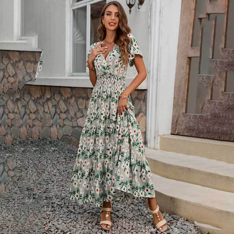 Robe maxi boho à volants pour femmes Chic und Stil 1751507307