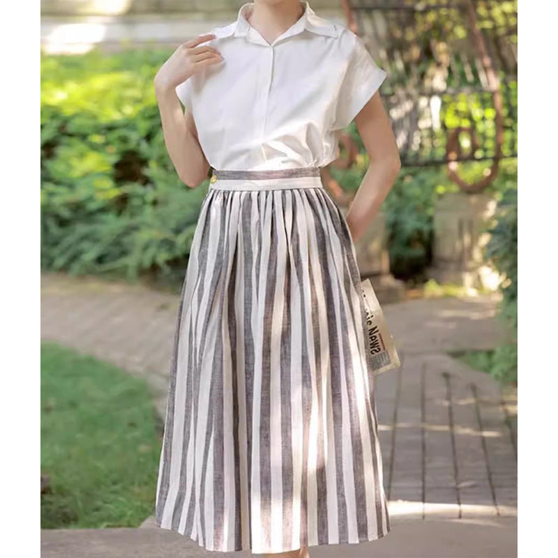 Blouse à manches courtes boutonnée pour femme Chic und Stil