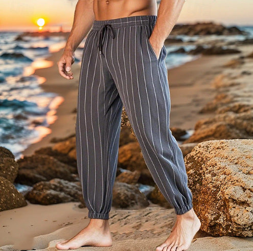 Pantalons de plage décontractés pour hommes avec taille élastique et poches latérales Chic und Stil