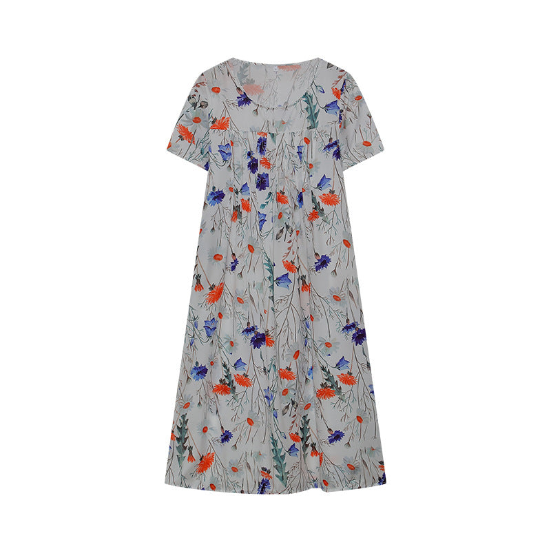 Robe midi femme à fleurs avec design plissé Chic und Stil