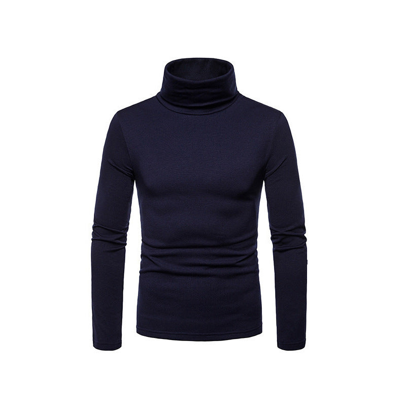 Hommes Haut de gamme Haut à col roulé en matériau élastique Chic und Stil