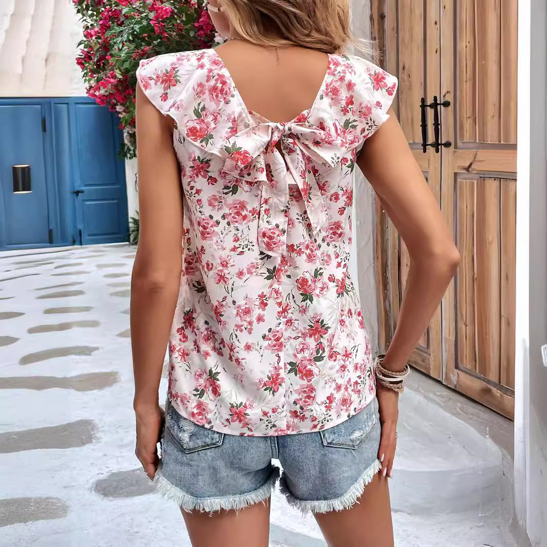 Damen Bluse mit Rüschendetails und floralem Muster Chic und Stil
