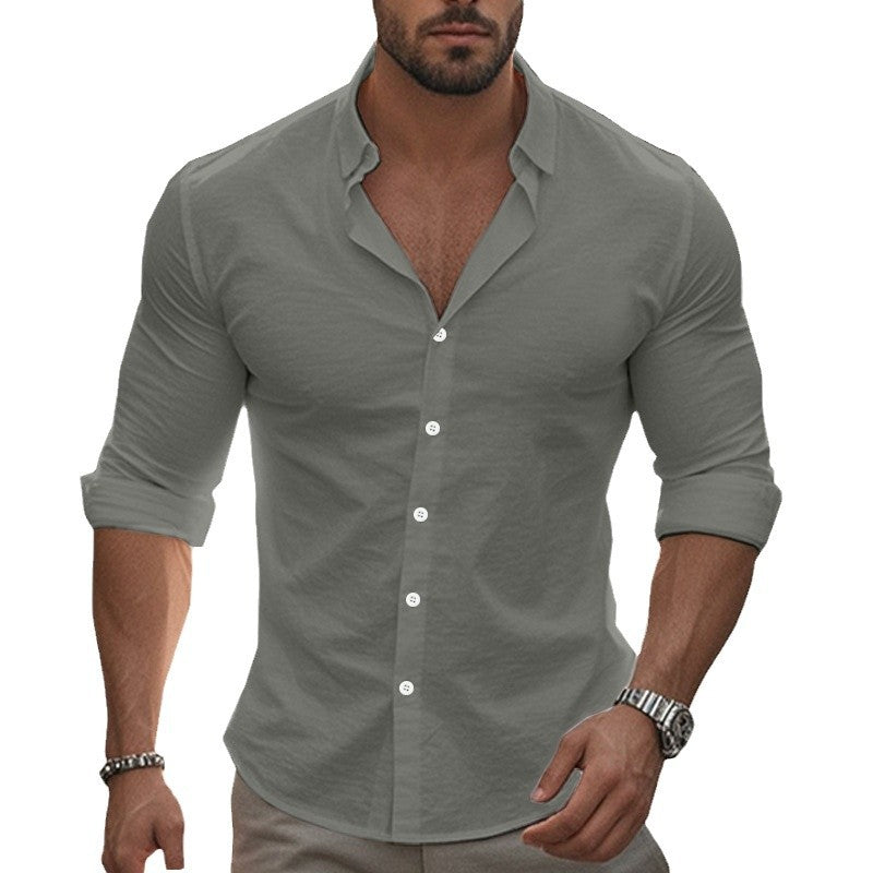 Hommes élégante chemise à manches longues avec surface texturée et col à la mode Chic und Stil