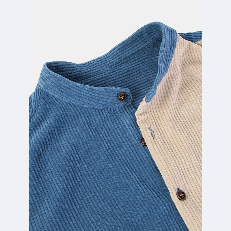 Chemise à manches courtes pour hommes avec design texturé et patte de boutonnage Chic und Stil