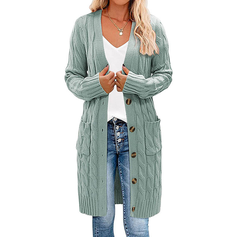 Cardigan en grosse maille pour femmes avec motif de tresses décoratif et poches pratiques Chic und Stil
