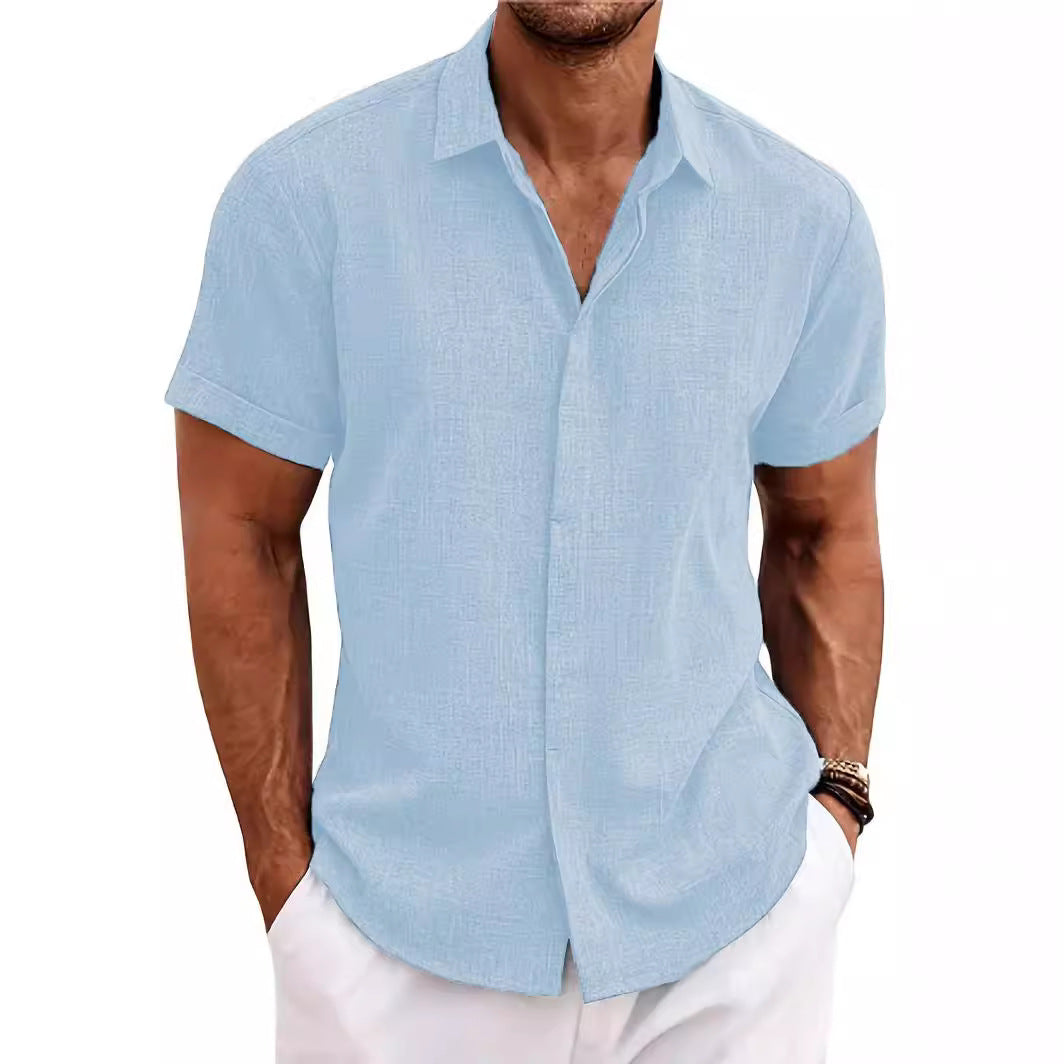 Chemise à manches courtes structurée pour hommes avec boutons Chic und Stil
