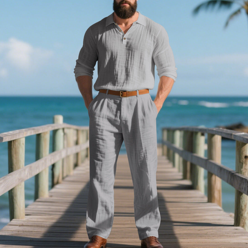 Costume de loisirs élégant pour hommes avec un pull à manches longues Chic und Stil