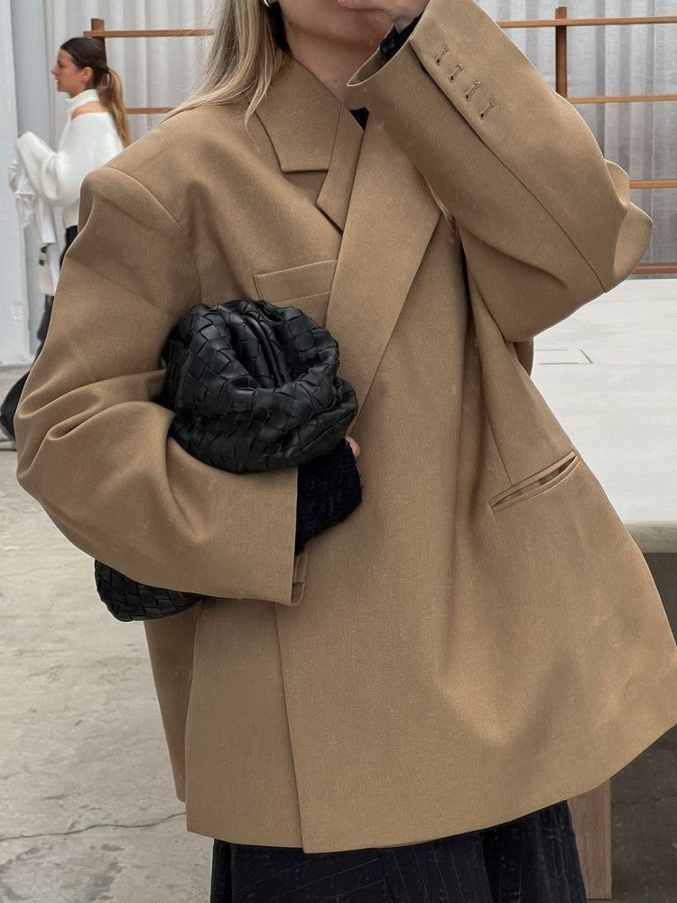 Blazer Oversized pour femmes avec poche élégante et revers chic Chic und Stil