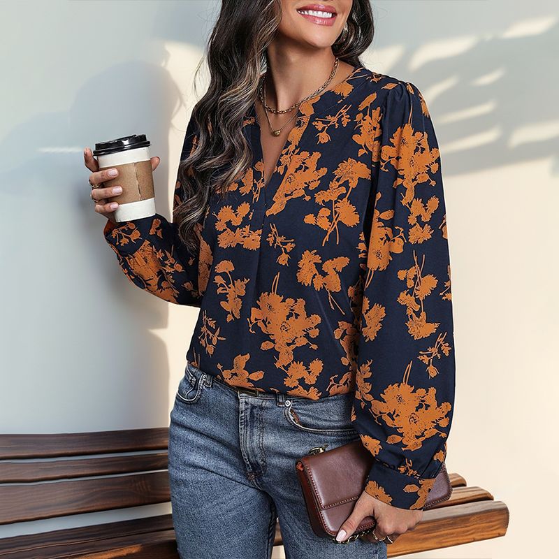 Chemise pour femmes avec motif floral et élégantes manches bouffantes Chic und Stil