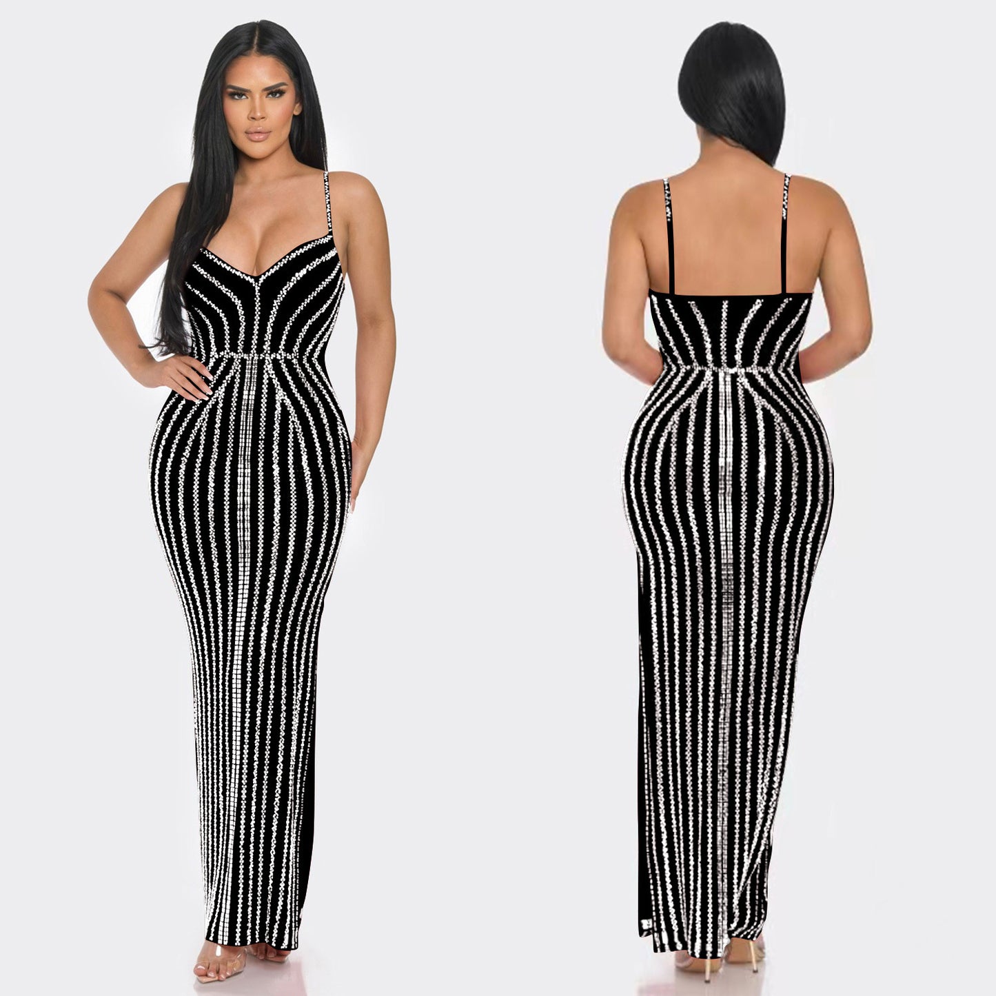 Robe de soirée Bodycon femme avec détails scintillants sans bretelles Chic und Stil