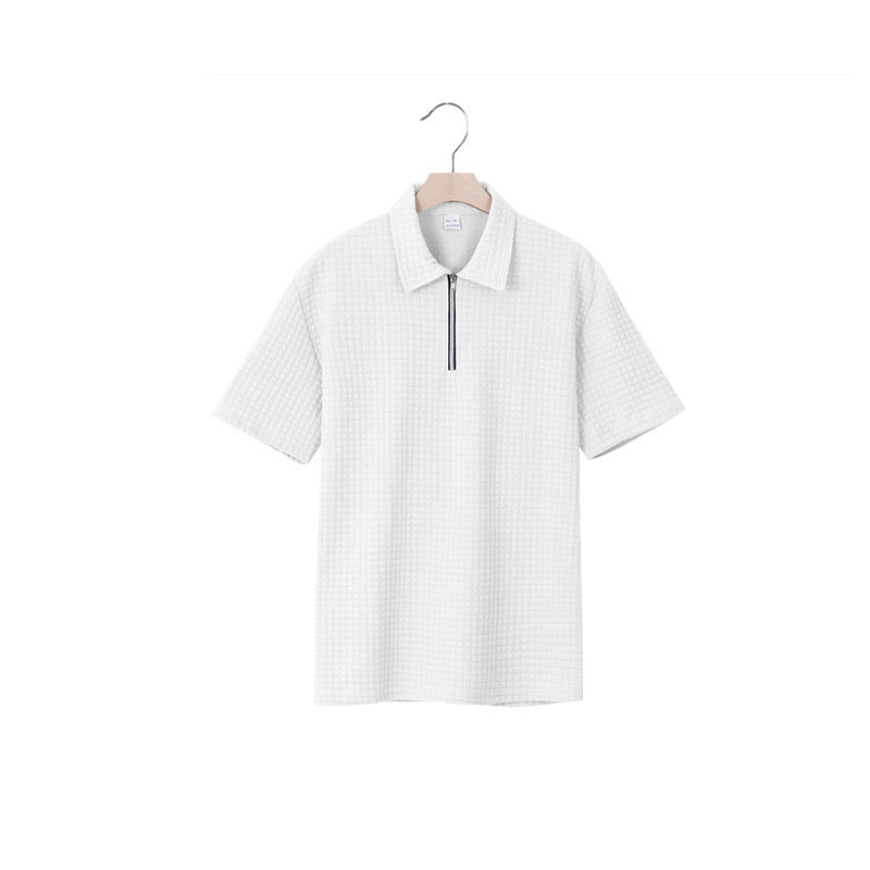 Polo homme à manches courtes avec fermeture éclair moderne et design structuré Chic und Stil