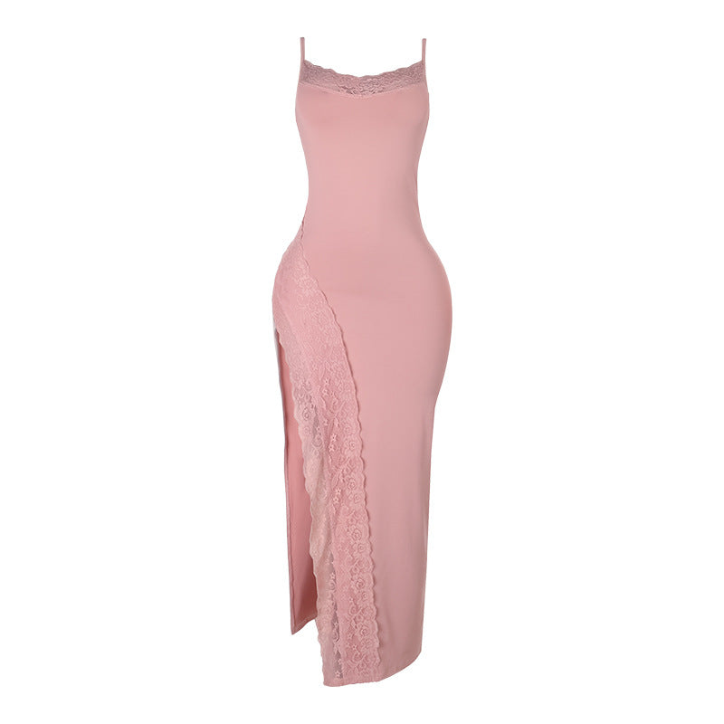 Robe maxi élégante pour femmes avec garniture en dentelle Chic und Stil