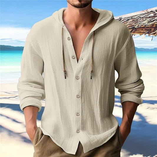 Chemise à capuche pour hommes avec patte de boutonnage Chic und Stil