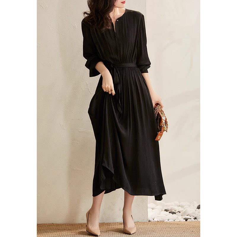 Robe Midi Élégante pour Femmes avec Taille Cintrée Chic und Stil