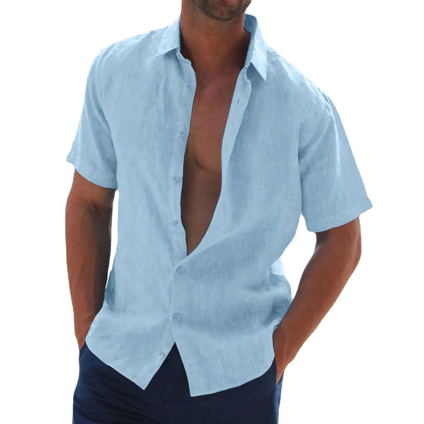 Hommes Léger Décontracté Coupe Ample Chemise à Manches Courtes Chic und Stil