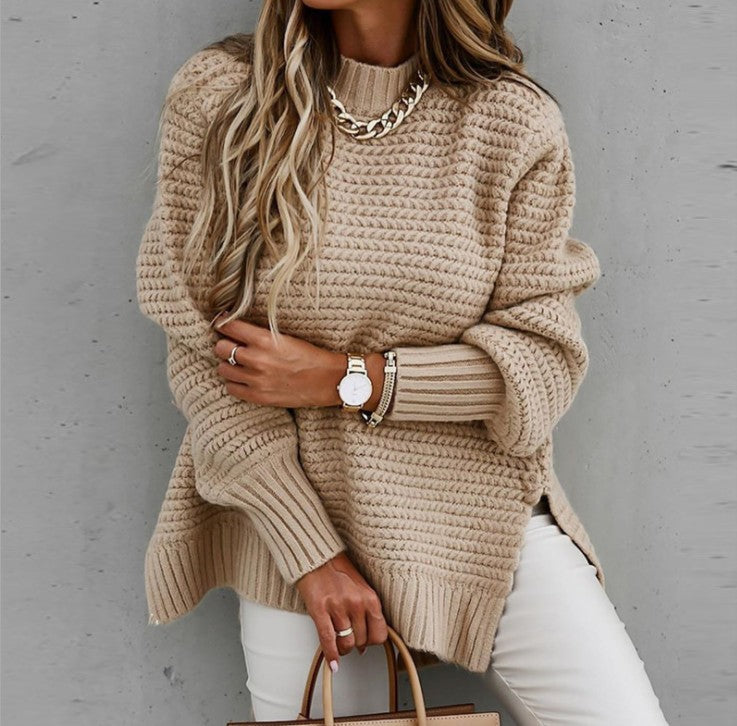 Pull en tricot épais pour femmes avec des manches volumineuses et une coupe décontractée Chic und Stil