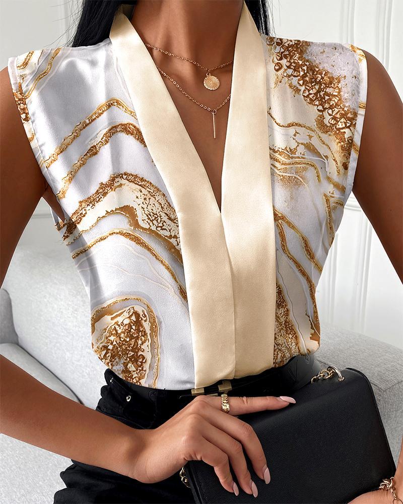 Blouse en soie pour femmes avec imprimé abstrait Chic und Stil