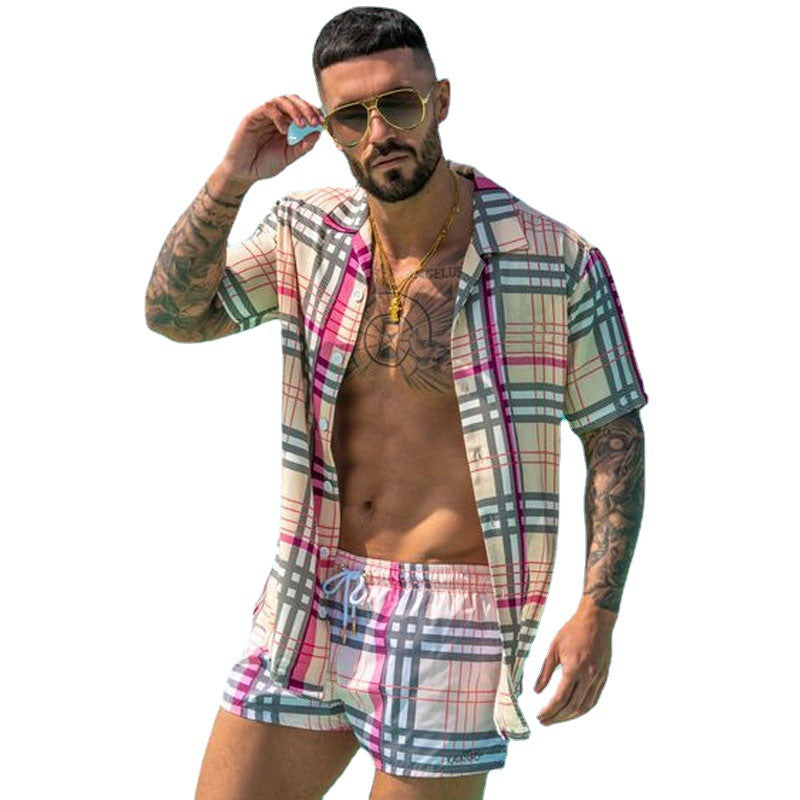 Hommes Ensemble de plage élégant à manches courtes Chic und Stil
