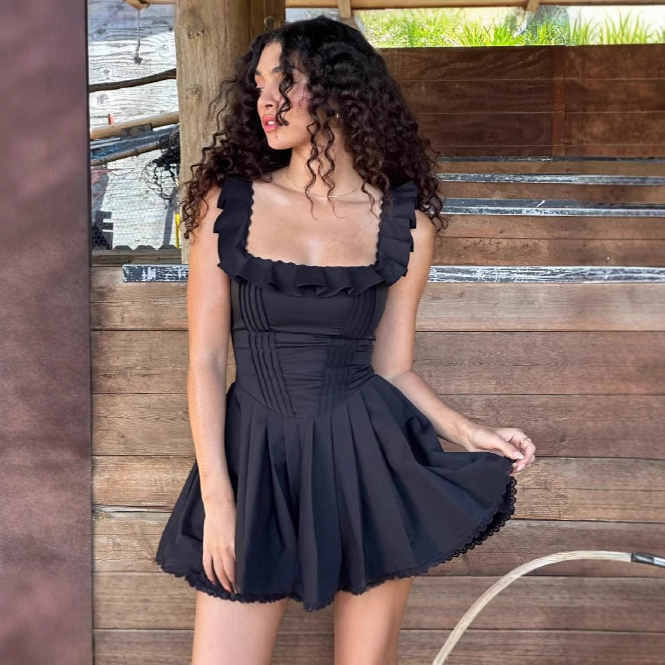 Robe mini fluide pour femme avec des détails de volants et une coupe flatteuse Chic und Stil
