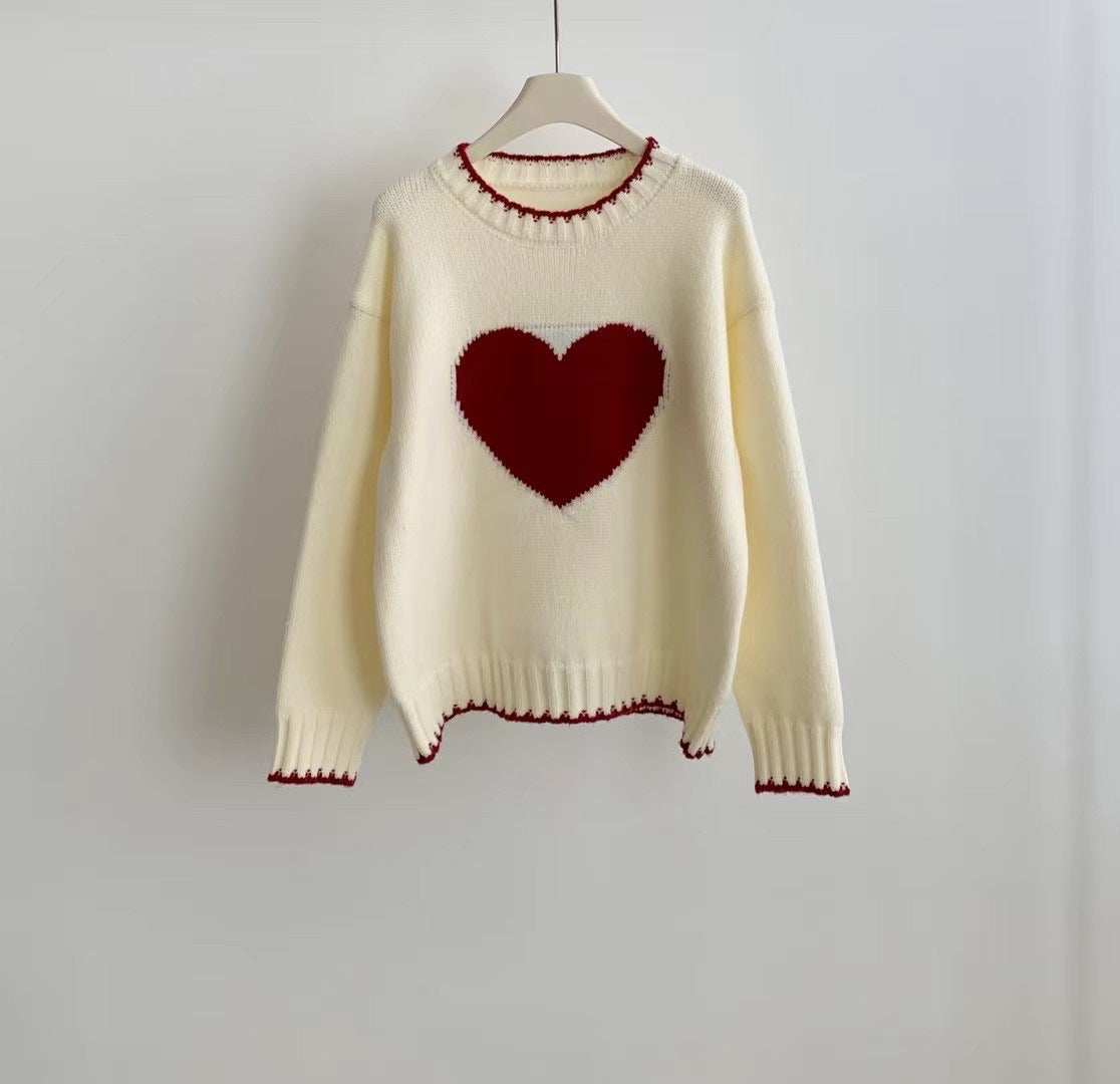 Pull en tricot pour femmes avec motif cœur et coupe décontractée Chic und Stil