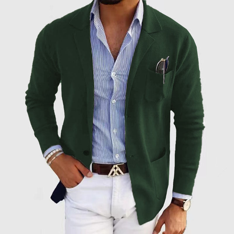 Blazer tricot décontracté pour hommes avec des détails modernes Chic und Stil