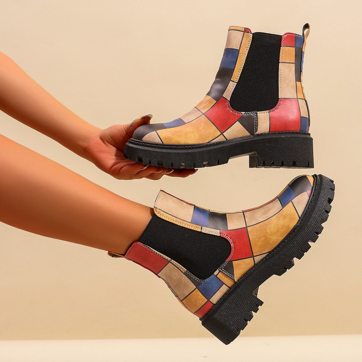 Bottines Chelsea pour femmes avec imprimé créatif et semelle antidérapante Chic und Stil