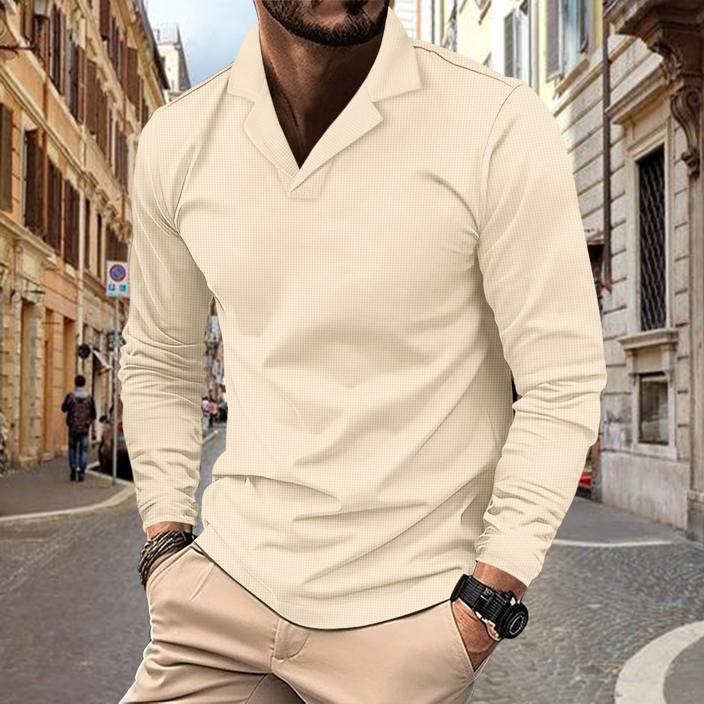 Chemise à manches longues tendance pour hommes avec design texturé Chic und Stil