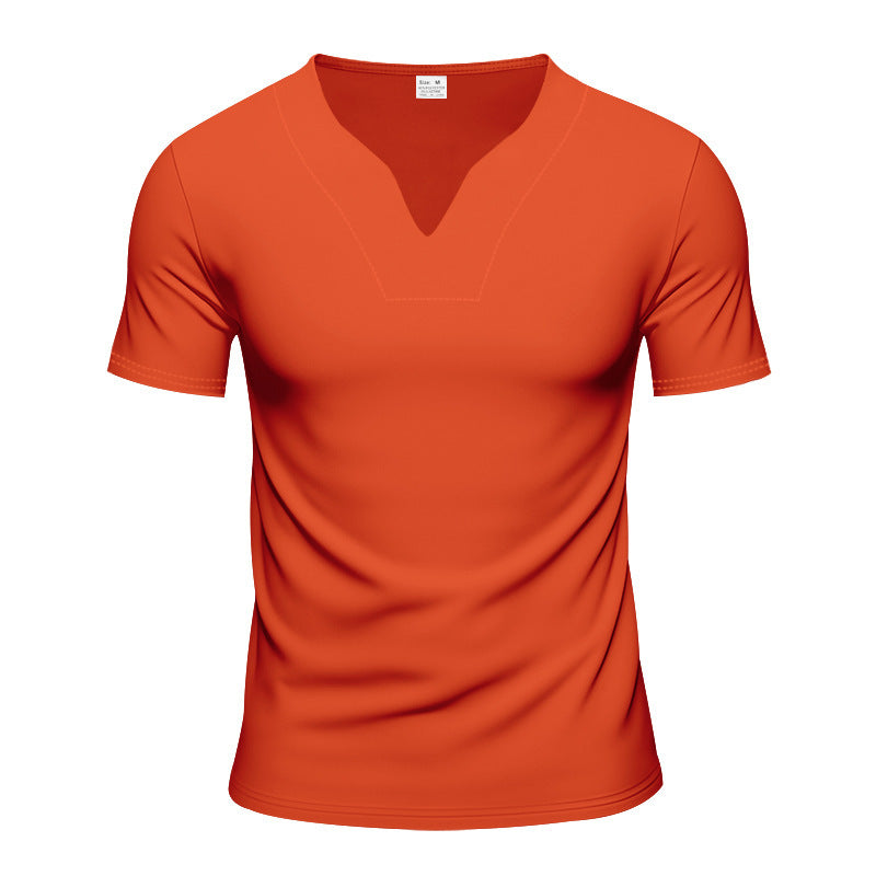 Homme t-shirt moderne à col en V en matériau respirant Chic und Stil