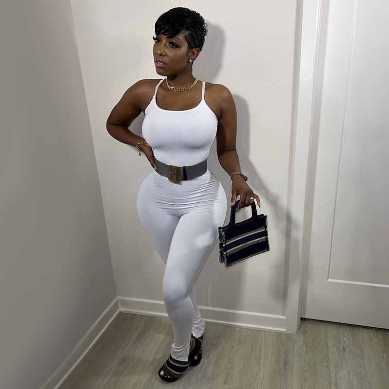 Combinaison Bodycon pour femmes avec des bretelles spaghetti réglables Chic und Stil