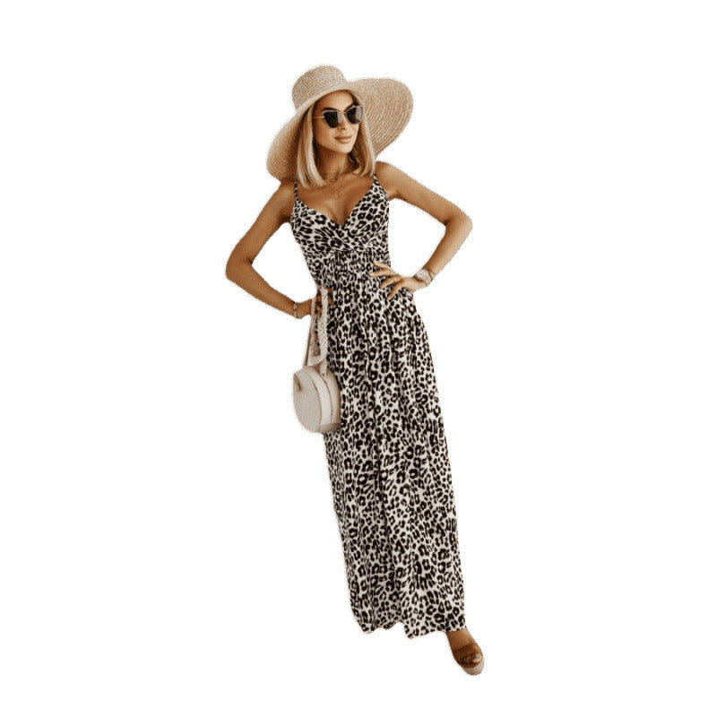 Robe maxi léopard élégant pour femmes Chic und Stil