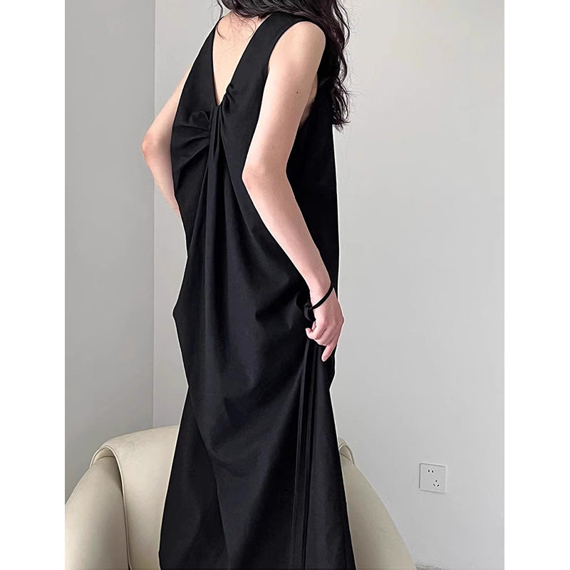Robe longue A-line fluide pour femmes avec détail plissé Chic und Stil
