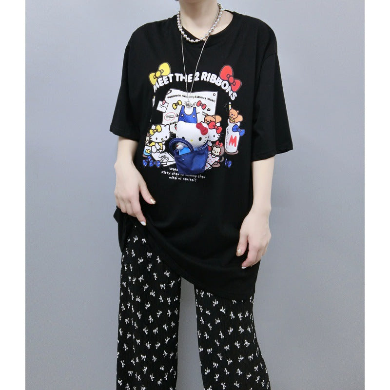 T-shirt graphique surdimensionné pour femmes Chic und Stil