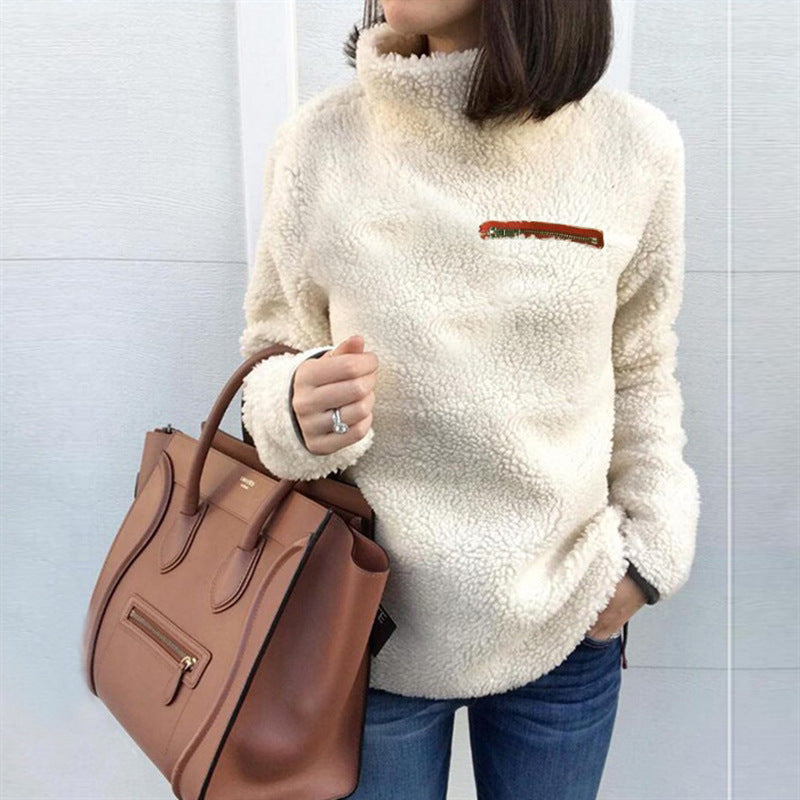 Pull en polaire pour femmes avec col montant et coupe féminine Chic und Stil