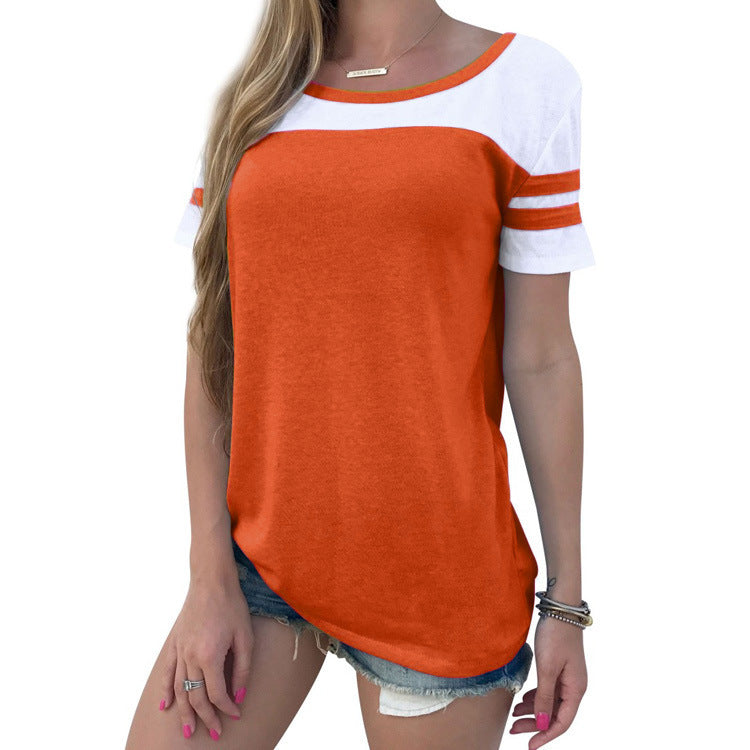 T-shirt de sport pour femmes avec un bloc de couleur moderne et une coupe décontractée Chic und Stil