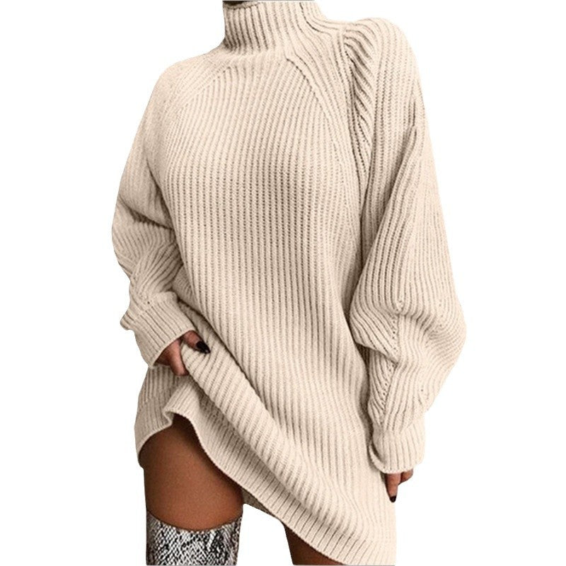 Pull en grosse maille pour femmes avec col haut Chic und Stil