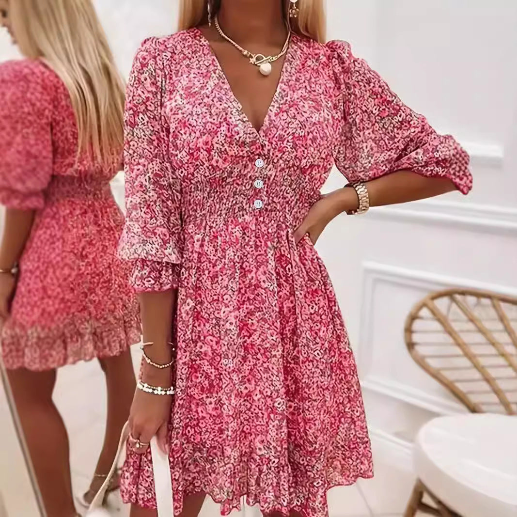 Dames Robe mini espiègle et élégante avec décolleté en V profond et détails en volants Chic und Stil