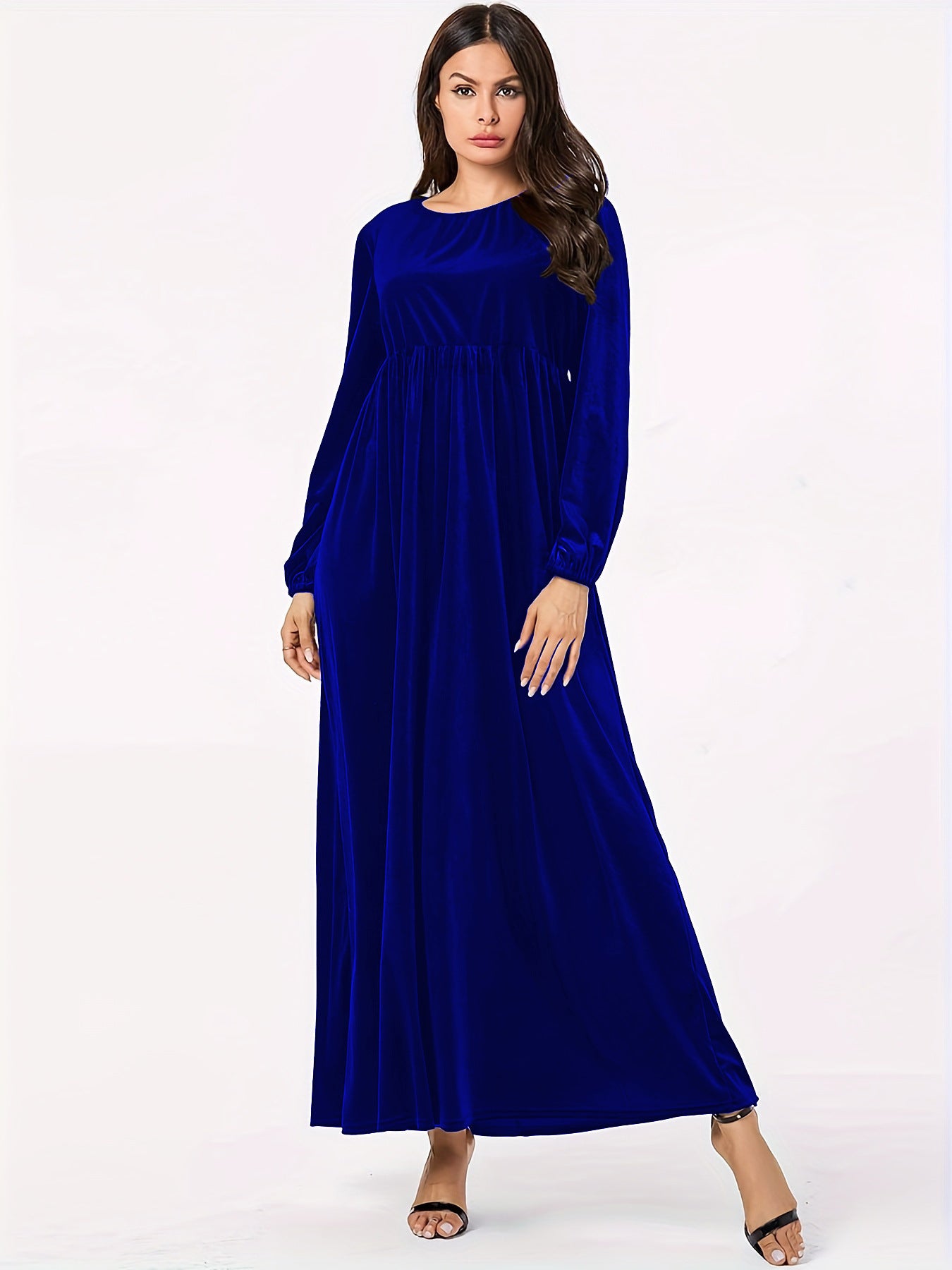 Robe maxi pour femmes en velours luxueux avec élégant drapé Chic und Stil